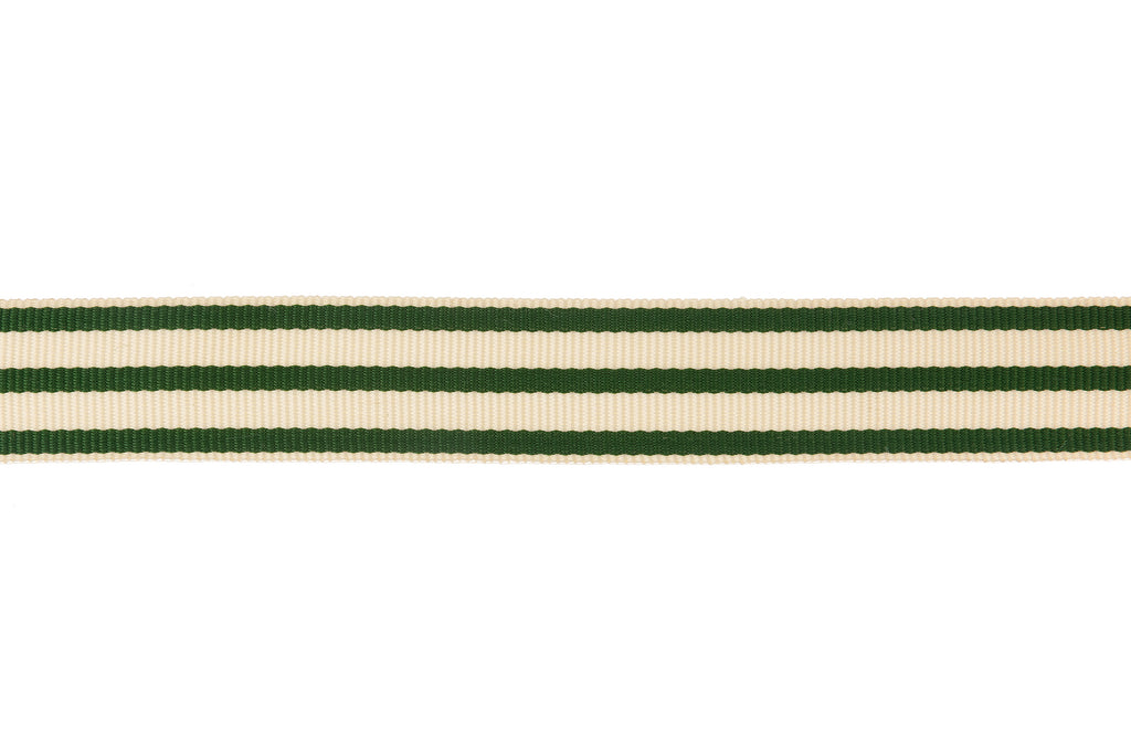 10m x 20mm width Spruce Green and Cream Ribbon