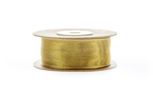 10m x 25mm width roll of Gold Wired Ribbon