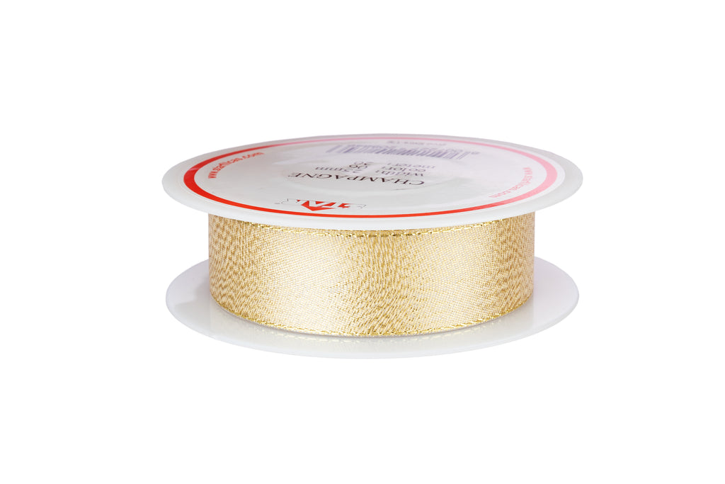 20m x 25cm width Gold Wired Moire Ribbon