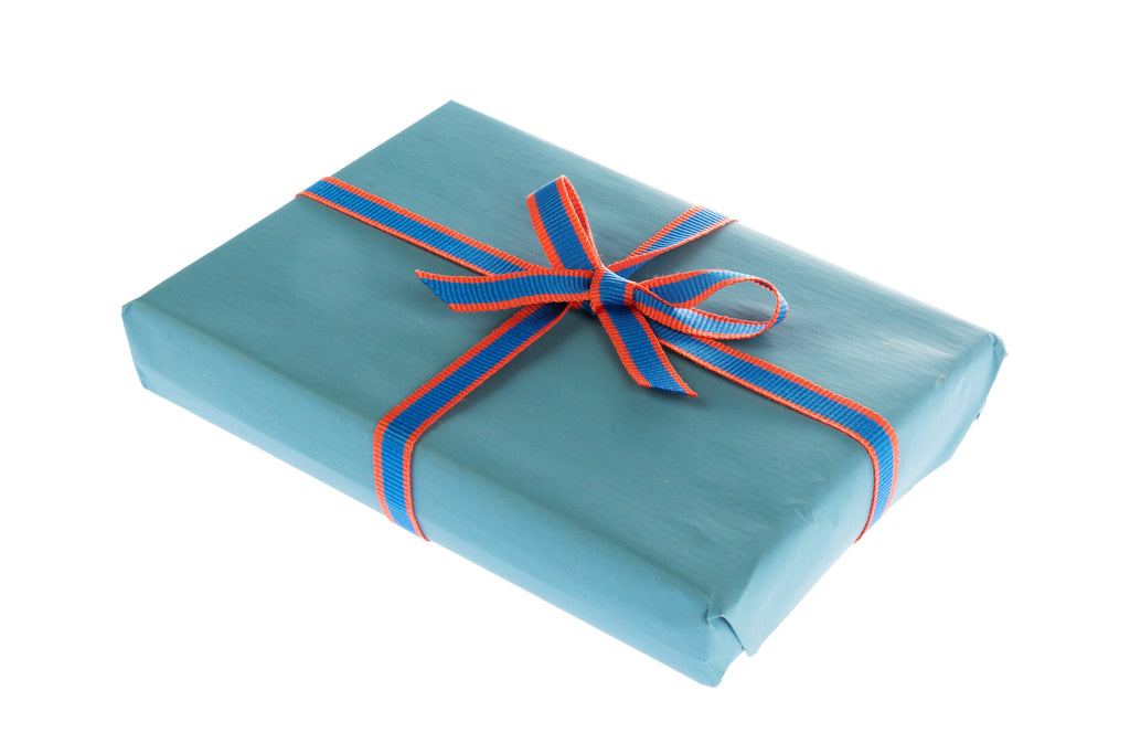 10m roll Royal Blue Ribbon with Coral Edging