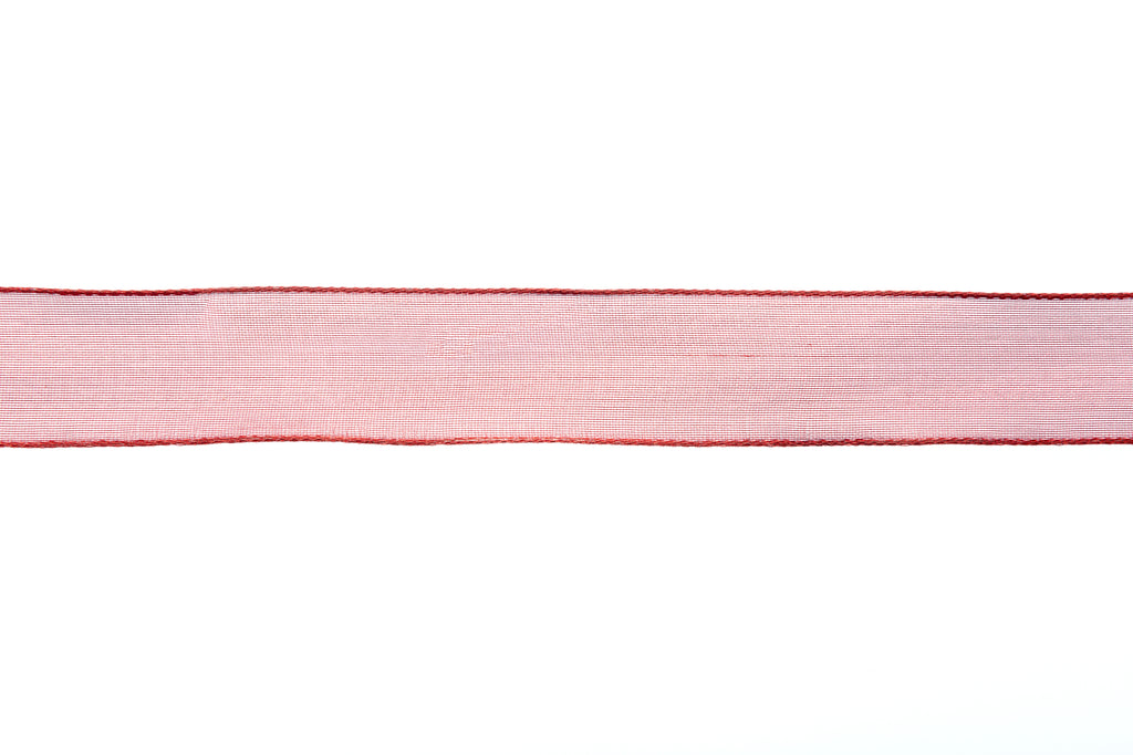 10m x 25mm width roll of Deep Red Wired Ribbon
