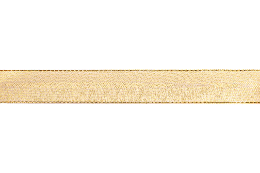 20m x 25cm width Gold Wired Moire Ribbon