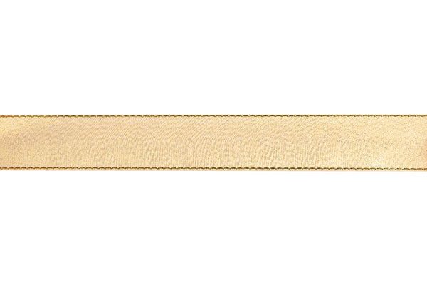 20m x 25cm width Gold Wired Moire Ribbon