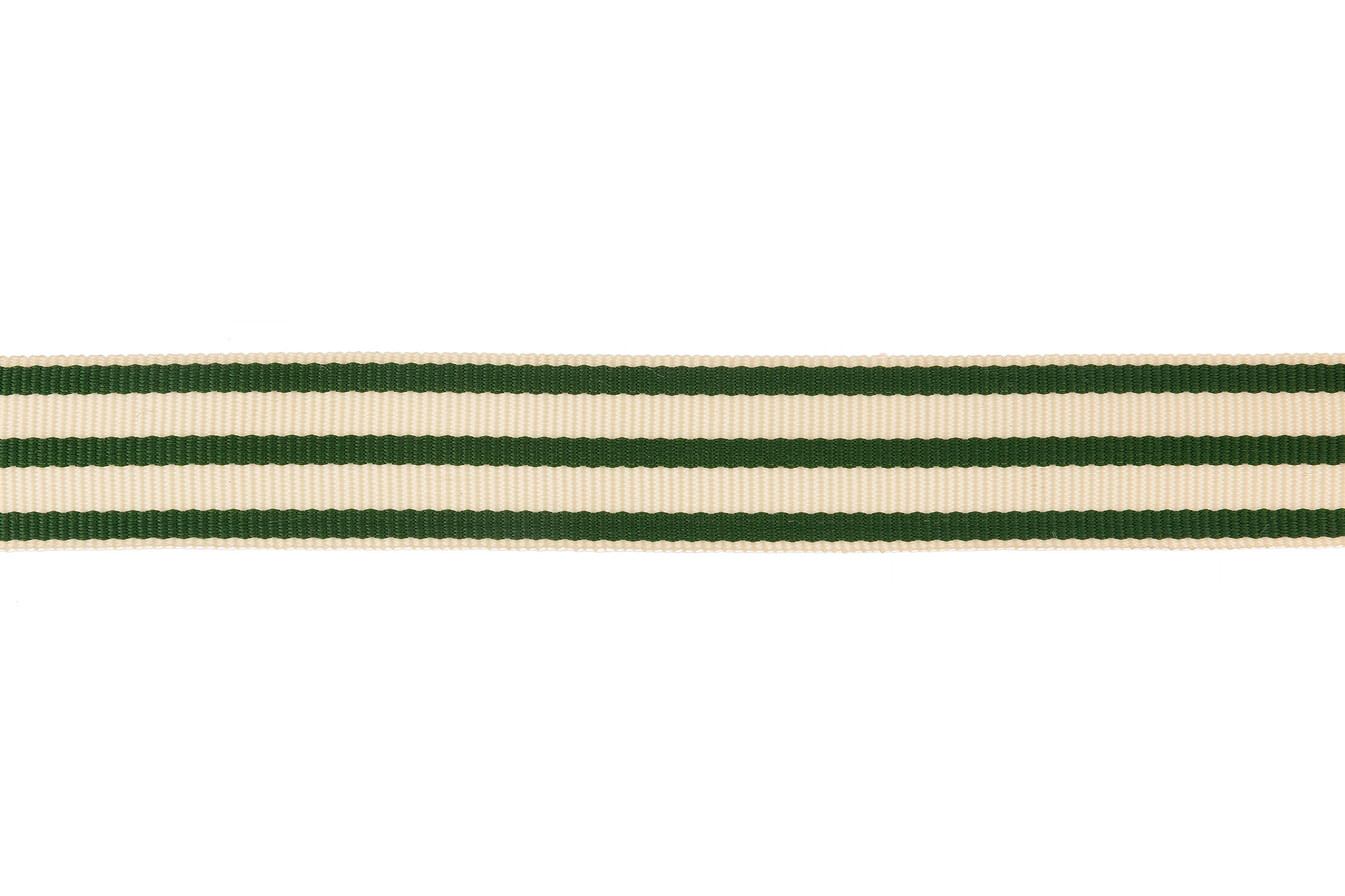 Green and cream ribbon fabric 63mm x 20m