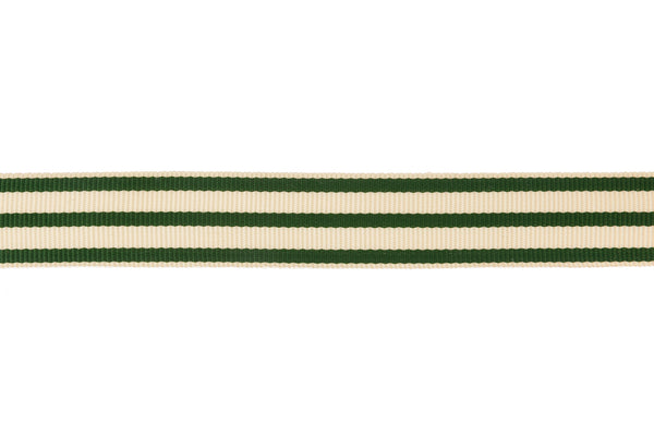 10m x 20mm width Spruce Green and Cream Ribbon