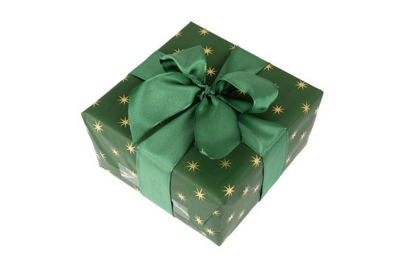 3m roll recycled dark green paper with gold stars