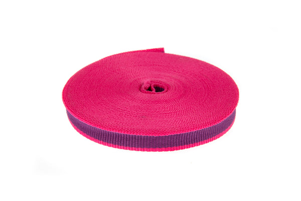 10m roll Purple Grosgrain Ribbon with Hot Pink Edging