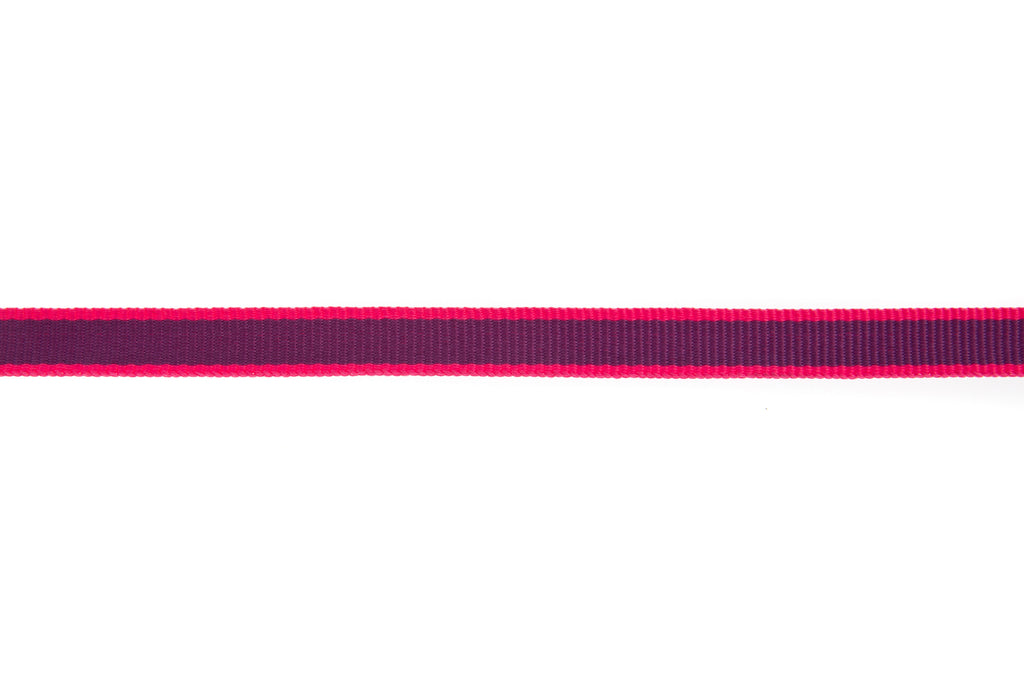 10m roll Purple Grosgrain Ribbon with Hot Pink Edging