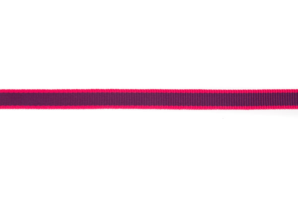 10m roll Purple Grosgrain Ribbon with Hot Pink Edging