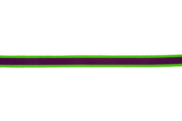 10m Roll Purple Ribbon with Lime Green Edging