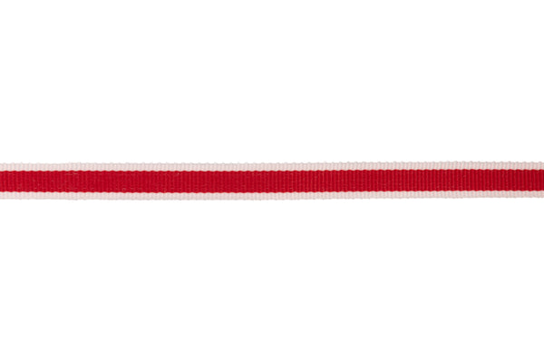 10m x 10mm Wide Red Ribbon with White Edging