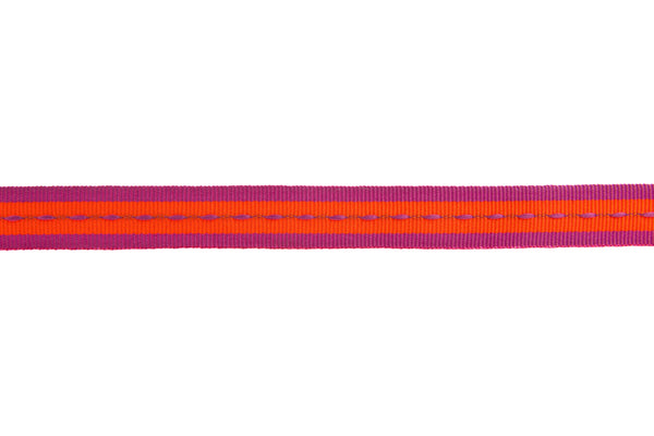 10m x 15mm Bright Lilac Ribbon with Orange
